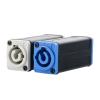 1-Piece LED PowerCON AC Coupler Adapter Extender Plug, Panel-Mount, Straight, Blue/White (Dark Gray) view 3