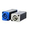 1-Piece LED PowerCON AC Coupler Adapter Extender Plug, Panel-Mount, Straight, Blue/White (Dark Gray) view 4