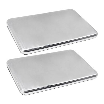Lunch Ice Packs, 2 Reusable Stainless Steel Trays, Flat Ice Packs for Camping, Grilling, Picnics, Work, and School
