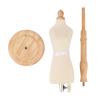 VBESTLIFE Wooden Dress Form, Mini Mannequin with Round Beech Wood Base for Pattern Display view 4