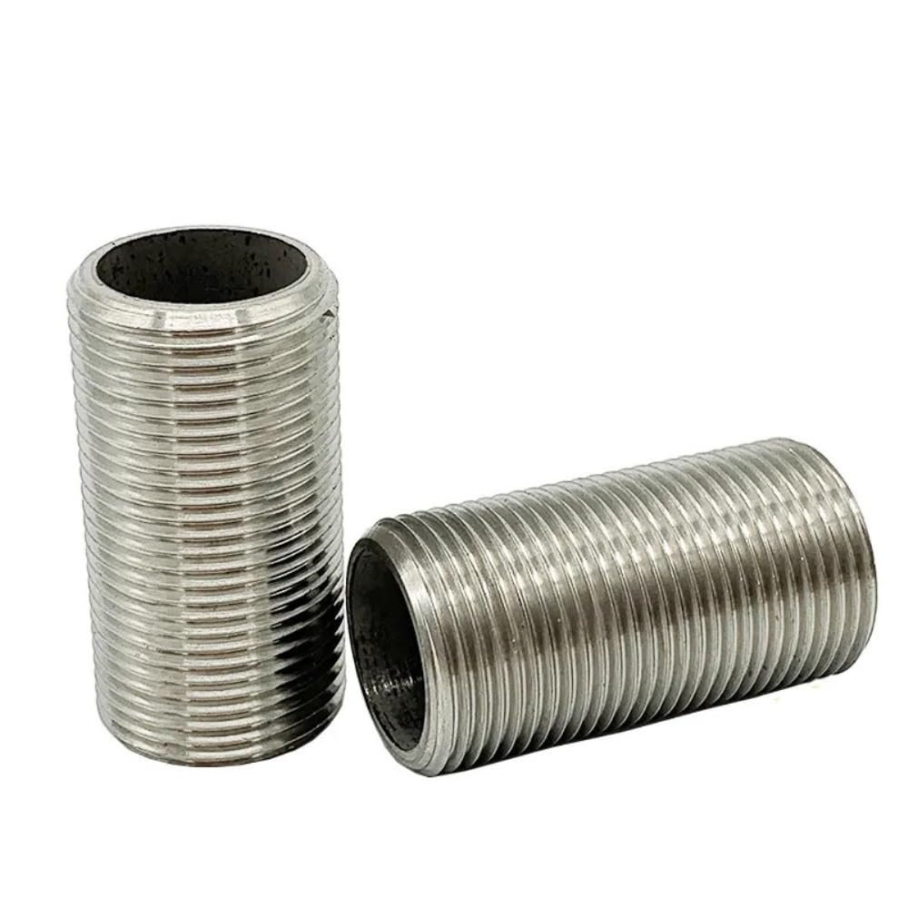 AYYSSM 304 Stainless Steel Full-Tooth Male-Thread Wire Connection, Hollow Tube with Full Thread (DN40–50 mm Length)