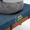 Custom Bench Cushion, 5 cm Thick Linen Seat Pad, Non-Slip, Removable Cover, Reddish Brown, 95 x 40 cm view 2