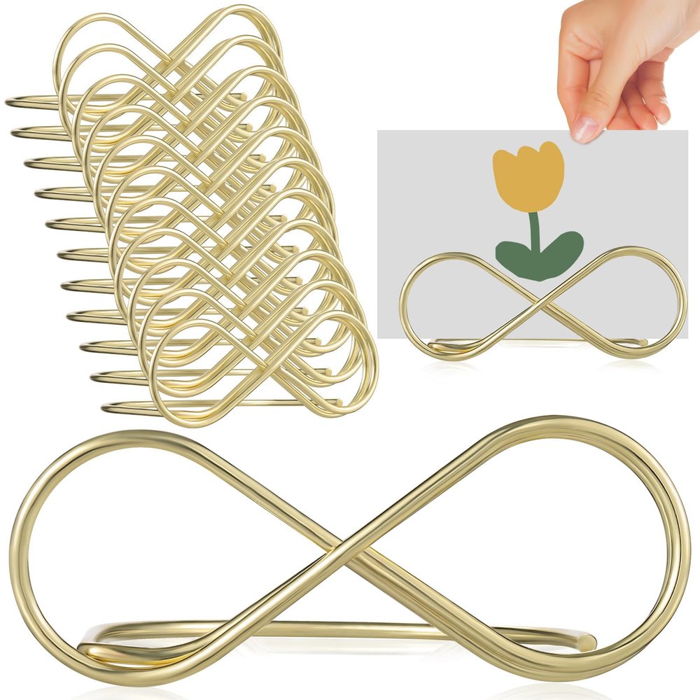 MALUGOGO Gold Table Card Holders, 12-Piece Set