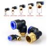 Pneumatic Air Hose Fittings, PL Elbow Connectors, 4–12 mm Hose OD, 1/8–1/2 in Male Threads, Push-to-Connect (PL8-04) view 2