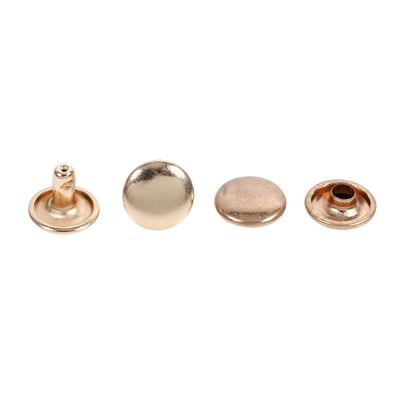 Zerodis 100 Sets Metal Double Cap Rivets 8 X 10 Mm for Leather Craft, Accessories, Decoration, Bronze (GOLD)