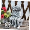 POPETPOP Resin Kissing Boy and Girl Garden Statue view 4