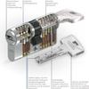 ABUS Bravus 2000 Knob Cylinder with Security Card and 3 Keys (85/40K) view 2
