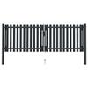 Double Swing Steel Garden Gate 300 x 125 cm, Anthracite, with Lock and Handle view 1