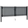Double Swing Steel Garden Gate 300 x 125 cm, Anthracite, with Lock and Handle view 2