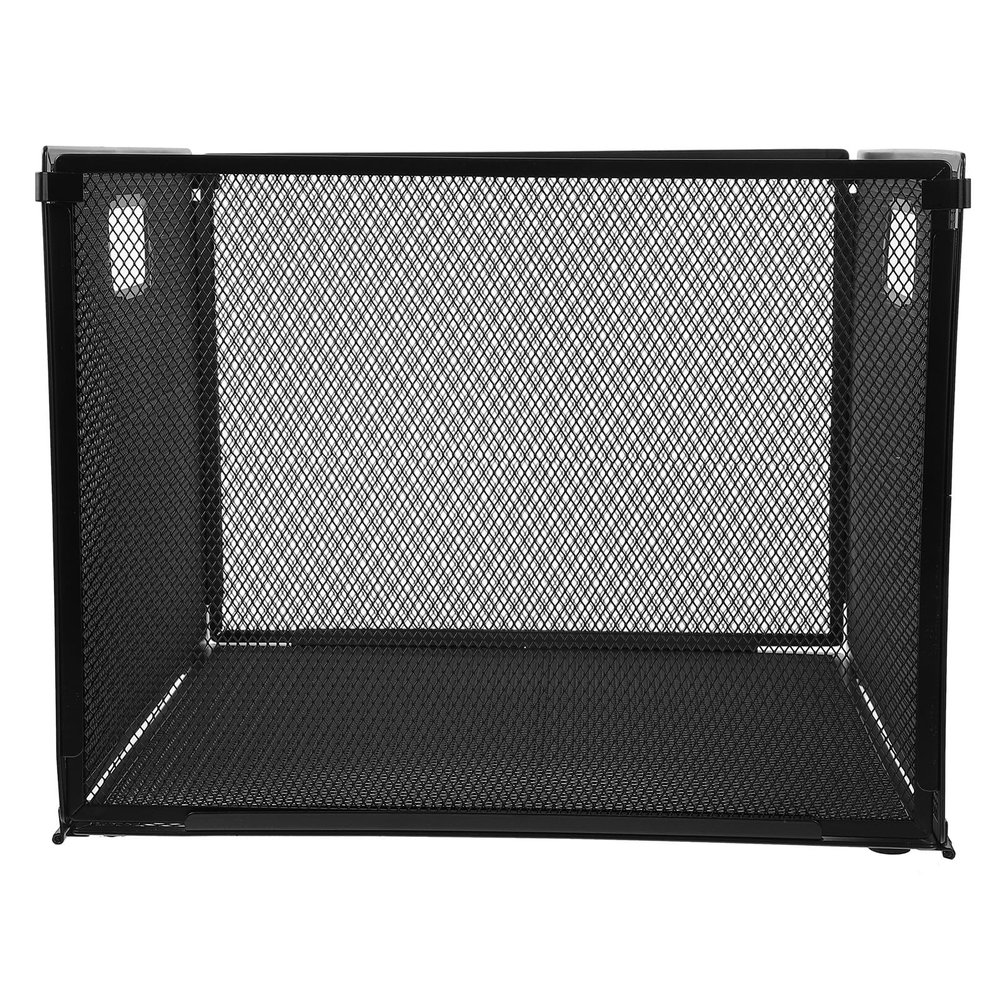 Foldable Metal File Organizer for Desk, Black