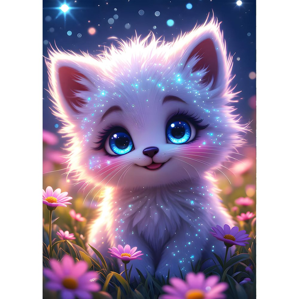 QINRUBB DIY Enchanting Kitten Diamond Painting