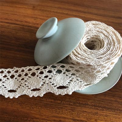 1 Meter Lace Trim 4cm Cotton Lace Beige