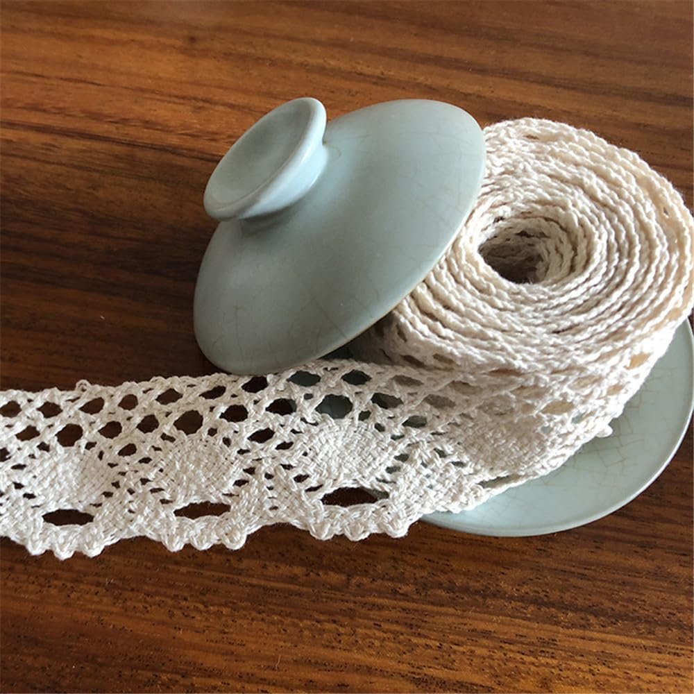 1 Meter Lace Trim 4cm Cotton Lace Beige