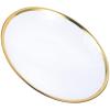 MOBUTOFU Flat Glass Plate with Gold Rim for Salads and Steak, White view 1
