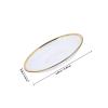 MOBUTOFU Flat Glass Plate with Gold Rim for Salads and Steak, White view 2