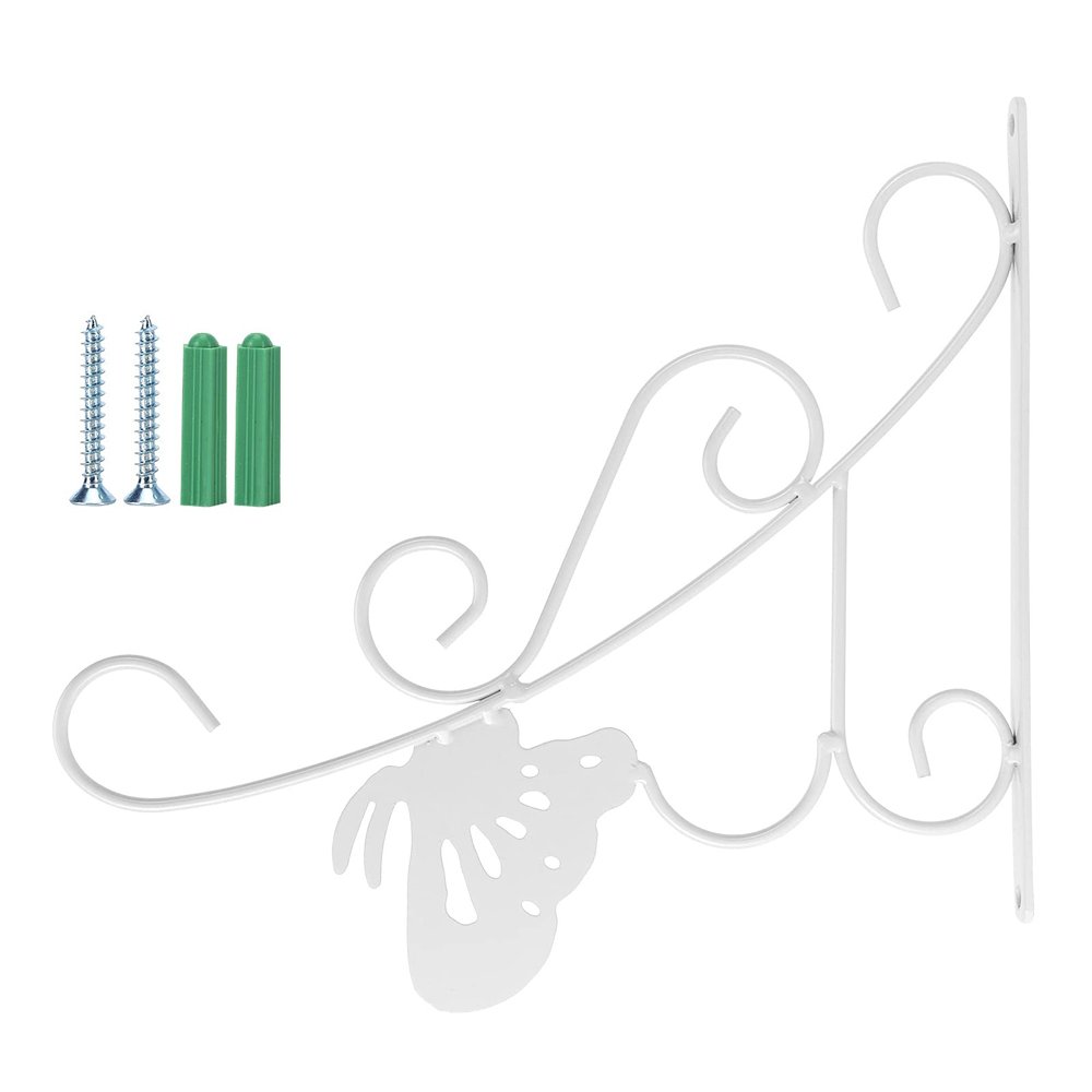 SAXOJONON European-Style Wrought-Iron Flower Pot Hanging Hook, White