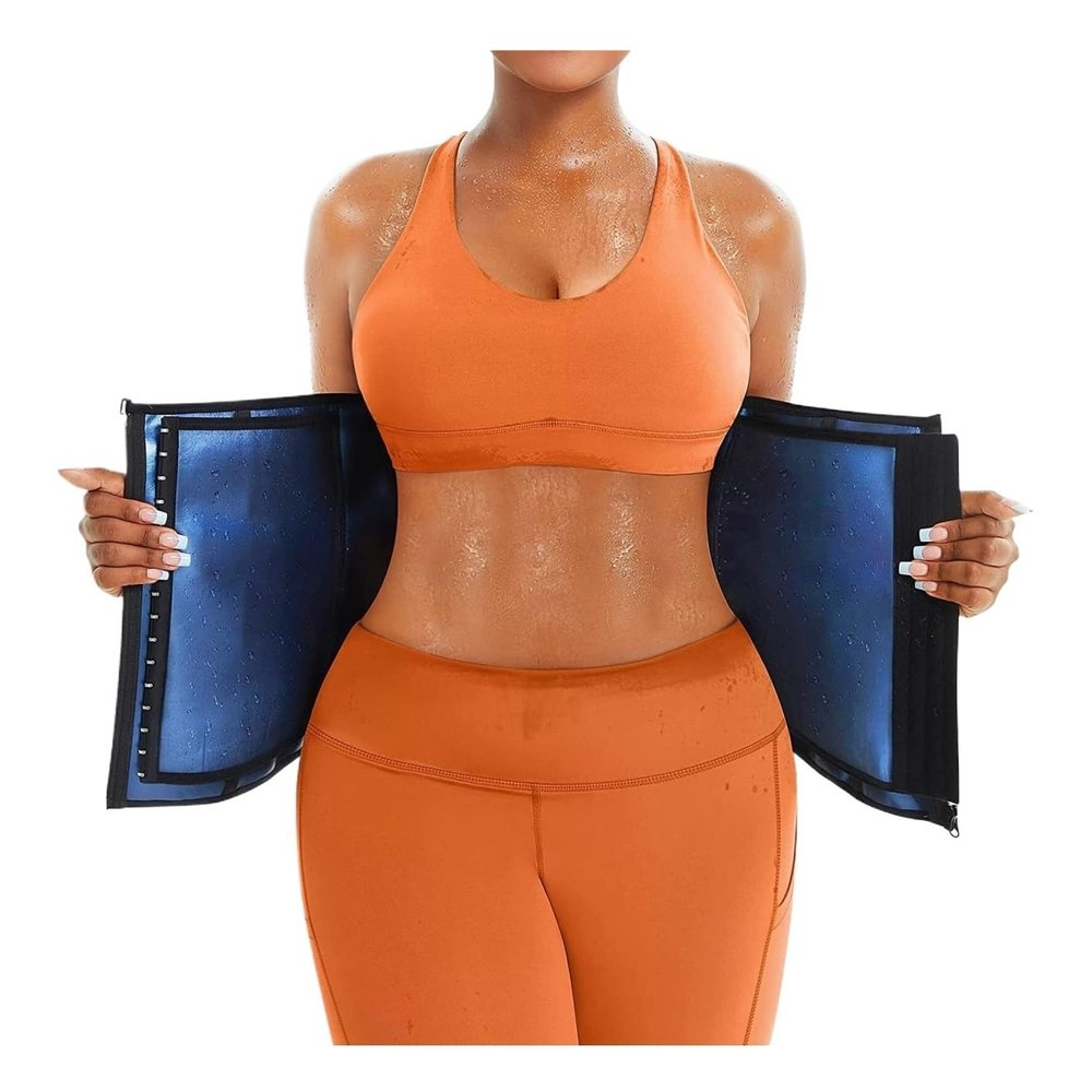 OPFdfhDFH Posture Corrector, Waist Trainer Trimmer Corset, Abdominal Wrap Workout Sweat Belt, Back Support Belt (Blue, M)
