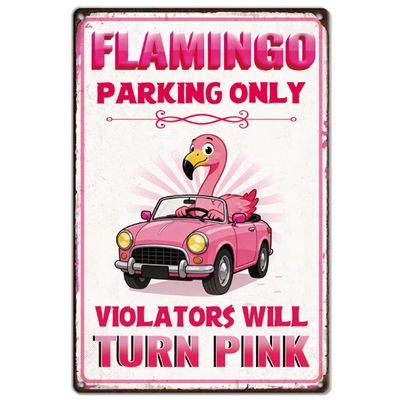 SUPERDANT Funny Flamingo Parking Sign
