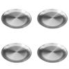 4-Piece Round 304 Stainless Steel Plates, Silver view 1