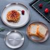 4-Piece Round 304 Stainless Steel Plates, Silver view 3