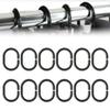 GNALIA Shower Curtain Rings, 12 Pack, Black C-Shape Hooks 5.8cm view 1