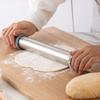 Whychstore Stainless Steel Rolling Pin, Adjustable Thickness Rings, Nonstick, Gray view 3