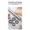 Whychstore Stainless Steel Rolling Pin, Adjustable Thickness Rings, Nonstick, Gray view 4