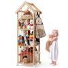 Wooden Stuffed Animal Storage Rack with Roof, 146 × 42 × 42 cm view 1
