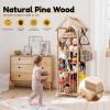 Wooden Stuffed Animal Storage Rack with Roof, 146 × 42 × 42 cm view 2