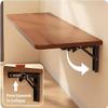Wall-Mounted Folding Drop-Leaf Wooden Table, White, 120 × 40 cm view 2