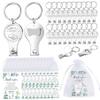 Xdyyjrasa 50 Wedding Guest Favors, Heart Keychains with Bottle Opener and Nail Clipper, Thank-You Cards and Organza Bags view 1