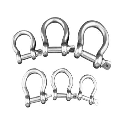 304 Stainless Steel Bow Shackles, Lifting Ring Shackles, 10-Pack, M4–M14 (M10: 1 pc)
