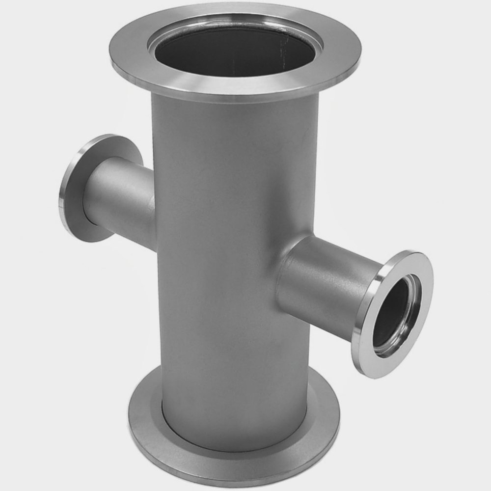 304SS Reducing Cross KF-50 to KF-40 Vacuum Fitting, ISO-KF Flange Adapter for High-Vacuum Applications (KF-50 to KF-25)
