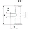 304SS Reducing Cross KF-50 to KF-40 Vacuum Fitting, ISO-KF Flange Adapter for High-Vacuum Applications (KF-50 to KF-25) view 4