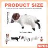 5-Piece Cute Cat Figurine Set with Flower Pot view 3