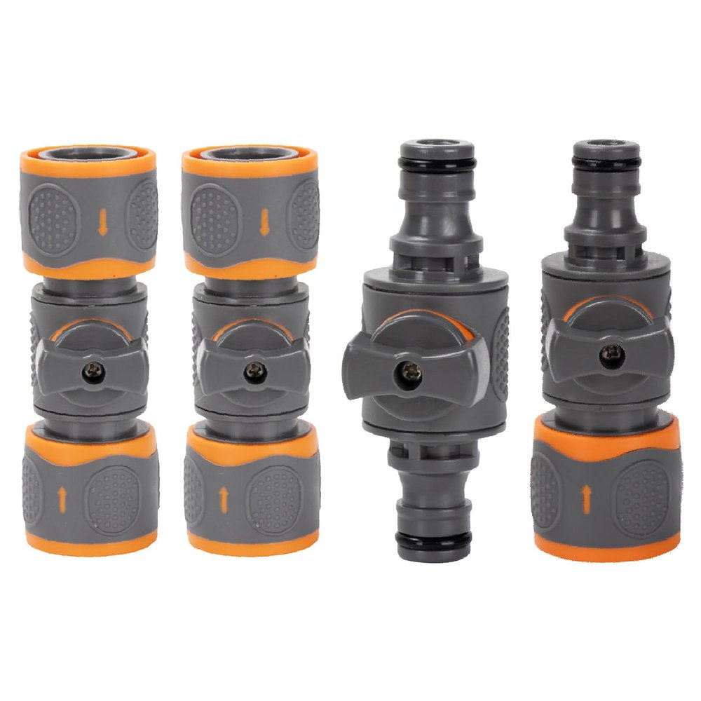 4-Way Faucet Water Distributor with Individual Shutoff Valves, 3/4-Inch Connections