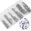 Flat-Back Rhinestones for Nail Art, Glass Rhinestones, SS4–SS12, 1,680 Pieces, Crystal Clear view 1
