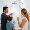 Huxibai Waterproof Silent Bathroom Clock view 2