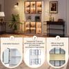 kowdom Narrow Glass Display Cabinet with App-Controlled LED & Soft-Close, 6 Glass Doors and Open Compartment, Tall Cabinet for Living Room, Hallway or Kitchen, 120 x 34 x 200 cm, White view 3