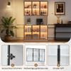 kowdom Narrow Glass Display Cabinet with App-Controlled LED & Soft-Close, 6 Glass Doors and Open Compartment, Tall Cabinet for Living Room, Hallway or Kitchen, 120 x 34 x 200 cm, White view 4
