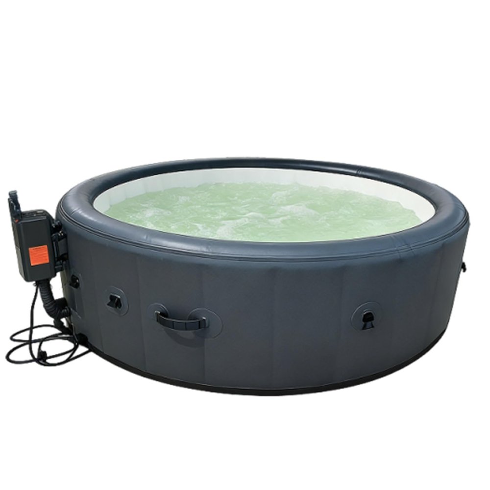 2–6 Person Inflatable Hot Tub for Patio and Garden, 150 Bubble Jets, Thermal Cover, One-Click Inflation, Mattress (196 × 71 cm)