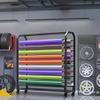 Adjustable Hanging-Rod Fabric Roll Storage Rack, 170 cm, with Wheels view 1