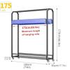 Adjustable Hanging-Rod Fabric Roll Storage Rack, 170 cm, with Wheels view 2