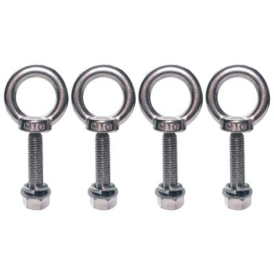 PONEZG M10 x 50 mm Eye Bolts, 4-Piece Set with Hex Nuts and Washers