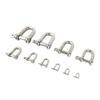 Stainless Steel Bow Shackles, 304 Stainless Steel D-Shackle Rigging Hooks, M4–M16, 20 Pieces, for Boat Rigging (1 M16 Piece) view 1