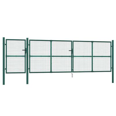 Mhdvray Garden Gate 500 x 175 cm, Green Galvanized Steel