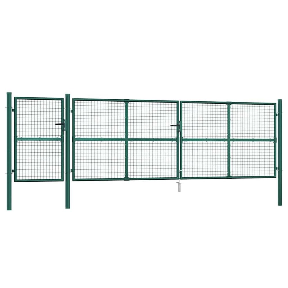 Mhdvray Garden Gate 500 x 175 cm, Green Galvanized Steel