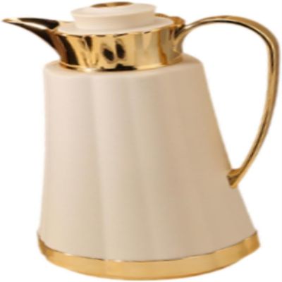 Large Arabic-Style Insulated Coffee Carafe, Yellow Gold