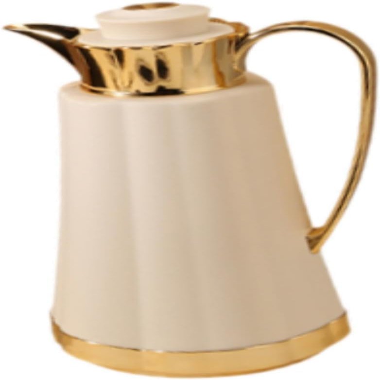 Large Arabic-Style Insulated Coffee Carafe, Yellow Gold