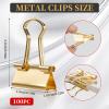 MAIJIAJU 100-Pack Reusable Gold Foldback Clips, 19 mm Metal view 2